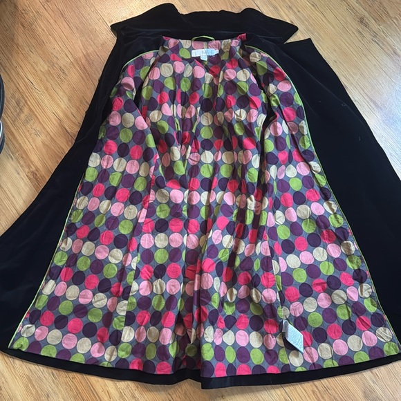 Boden Peacoat Jacket Velvet Like Black Sz 8 - Picture 3 of 9